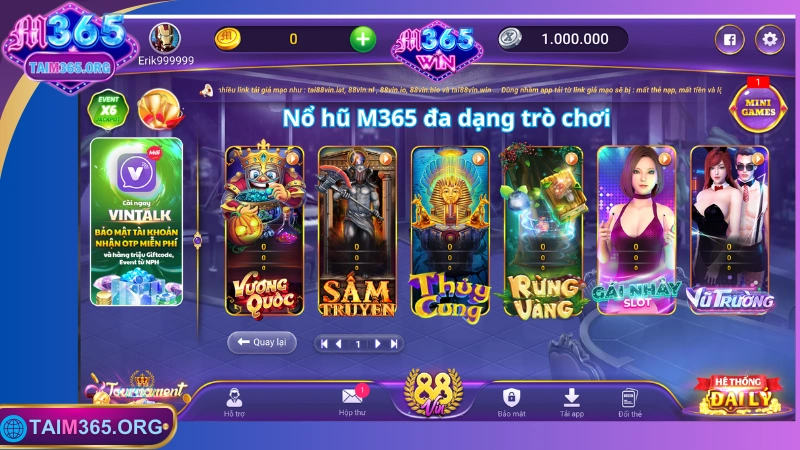 Kho game nổ hũ M365 hấp dẫn