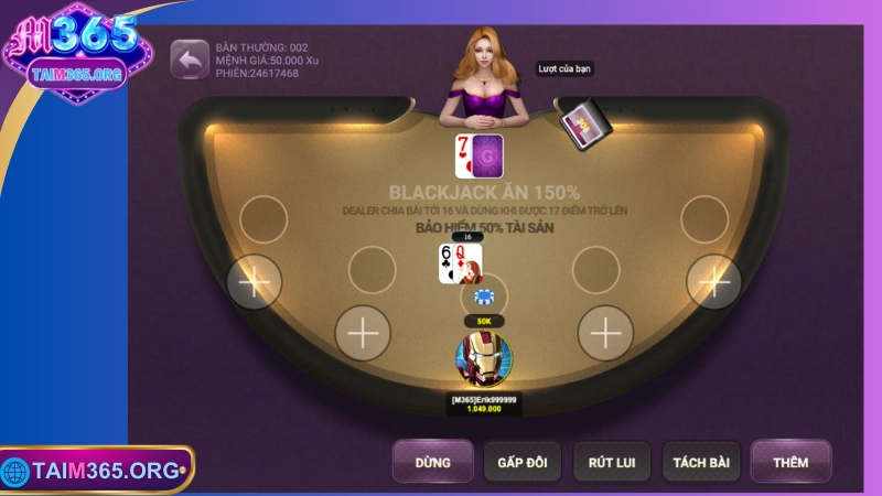 kinh nghiệm chơi Blackjack M365